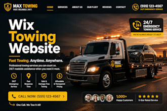 design wix towing website roadside assistance vehicle recovery service website