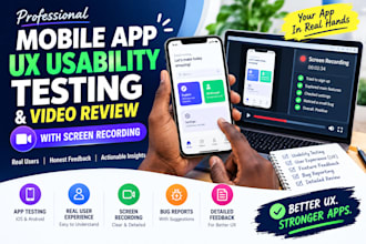 do mobile app UX usability testing and video review with screen recording