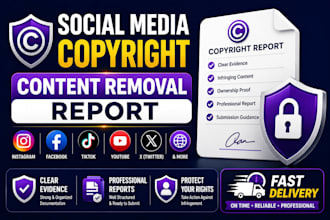 prepare social media copyright and content removal reports