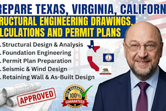 prepare texas virginia california structural engineering drawing calculation