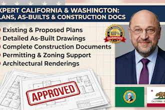 do california washington existing and proposed plan as built draw construction