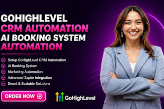 setup gohighlevel CRM automation ai booking system and marketing automation bot