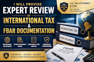 provide expert review of international tax and fbar documentation