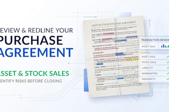 review and redline your purchase agreement for asset or stock sales