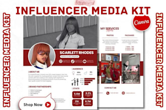 design professional ugc media kit or press kit design for influencer, musician