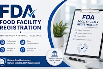 assist with fda food facility registration and renewal