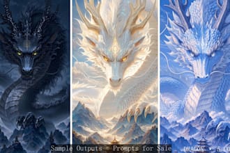create chinese dragon midjourney prompts 10 styles
