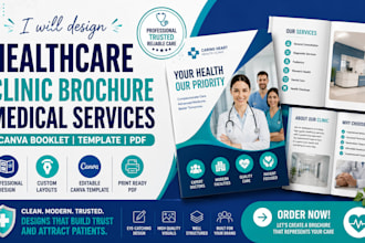 design healthcare clinic brochure medical services canva booklet PDF