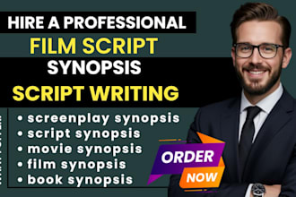 write script synopsis, treatment, logline and pitch document for your script