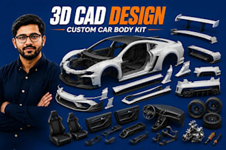 3d cad design custom car body kit widebody kit exterior part bumper fender wings