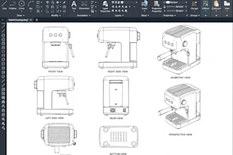 create patent drawings, technical drawings with autocad linework for uspto views