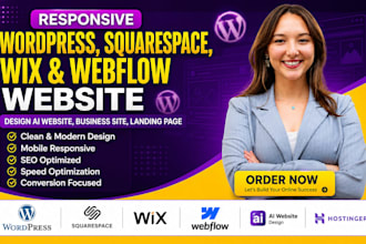ai website design squarespace wix webflow  wordpress business site landing page