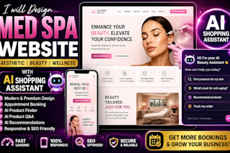 design med spa website aesthetic clinic website with ai shopping assistant