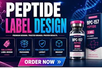 design peptide label vial label sarms supplement packaging fda compliant peptide