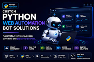do a python web automation bot, auto purchase bot, buying bot, mentoring web bot