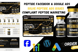 setup peptide marketing peptide ads google ads facebook ads peptide tiktok ads