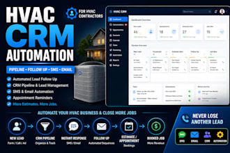 setup hvac CRM pipeline lead follow up SMS email automation workflow