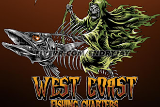 design horror fish tshirt and artwork