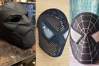 sculpt,3d mask, cosplay helment 3d armour 3d print and paint mask