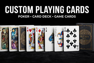 create custom playing cards, poker deck, card game, and printable card design