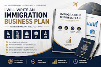 write an immigration business plan with financial projections for e2 eb2 niw eb5