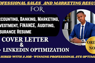 write sales, marketing, accounting, and banking resumes