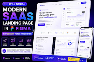 design a saas landing page in figma