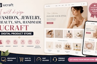 design fashion store  jewelry beauty spa handmade ucraft digital product website
