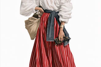 make fashion design or clothing technical flat sketch