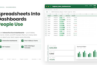 create an interactive excel dashboard and data visualization