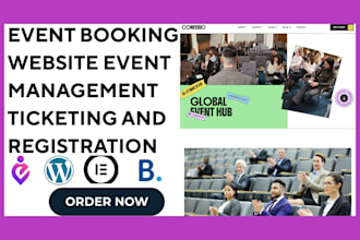 build event booking website for event management ticketing and registration