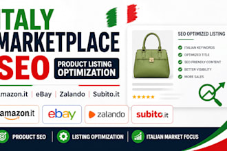 do italy amazon product SEO, italy ebay product, zalando listing subito listings