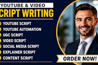 write you tube script, video script, ugc script and you tube automation script