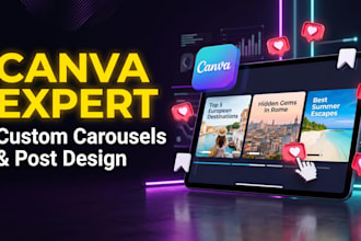 design eye catching canva social media posts and carousels