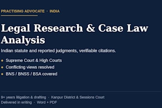 do legal research and case law analysis under indian law