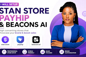 and design stan store, beacons ai, etsy and upload digital produts