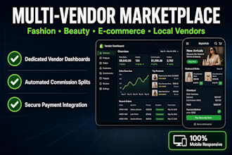 a multi vendor marketplace website for fashion, beauty, ecommerce, local vendors