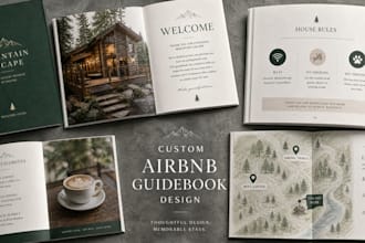 brochure design, vacation rental digital guide book, vrbo airbnb welcome book