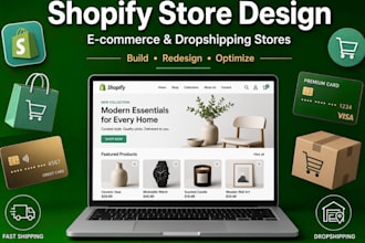 build, redesign german  shopify store ecommerce website and dropshipping store