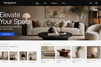 shopify home decor store design for furniture and home brand modern ecommerce