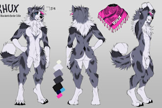 furry reference sheet furry ref sheet fursona ref sheet anthro nsfw character oc