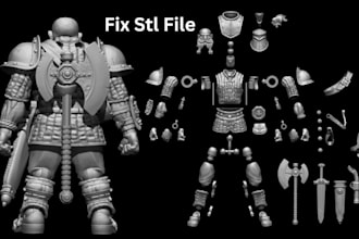 quickly fix stl file 3d model file obj 3mf cad step file for 3d printing