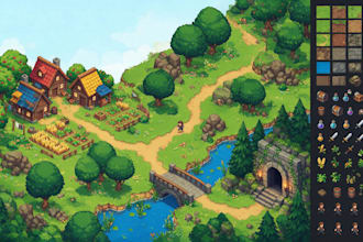 design pixel art game scenes, rpg background environment and animation for you