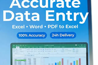 do fast and accurate data entry in excel and word and pdf