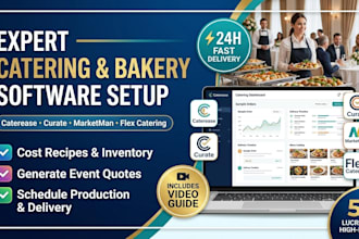 setup your catering software, caterease, curate, marketman or flex catering