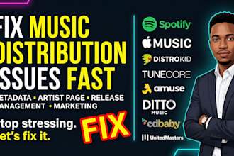 fix music distribution issues manage releases music marketing and music manager