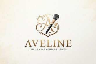 design a luxury makeup brushes logo for your beauty brand