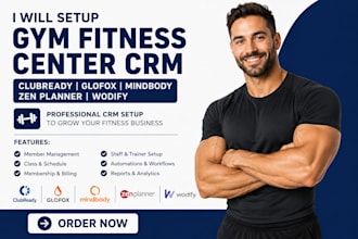 setup gym fitness CRM clubready glofox mindbody gymmaster zen planner wodify