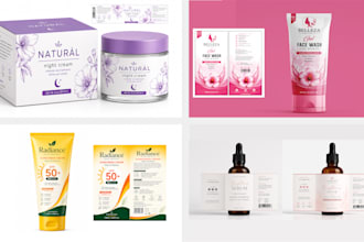 design cosmetic packaging, skincare label and beauty product packaging