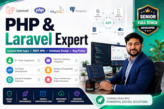 develop custom web applications using PHP and laravel framework